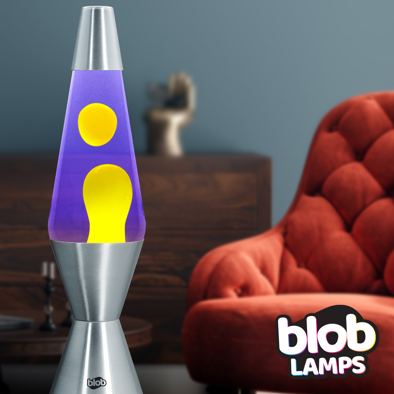 Lava Lamp Classic Lava Lamp, 14.5-inch, Purple/ Yellow : :  Lighting